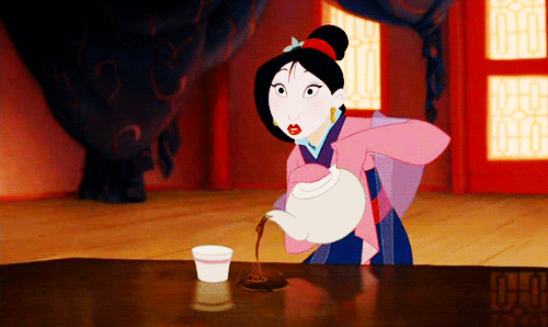 Mulan Spilling Tea GIF | The Lonely Tribalist